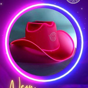 NEW PINK Neon Cowboys Hat Cowboy Rodeo Country Bridal Wedding Event Rave light